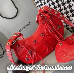 Fashion Discount Balenciaga WOMENS LE CAGOLE MEDIUM SHOULDER BAG IN RED 27541
