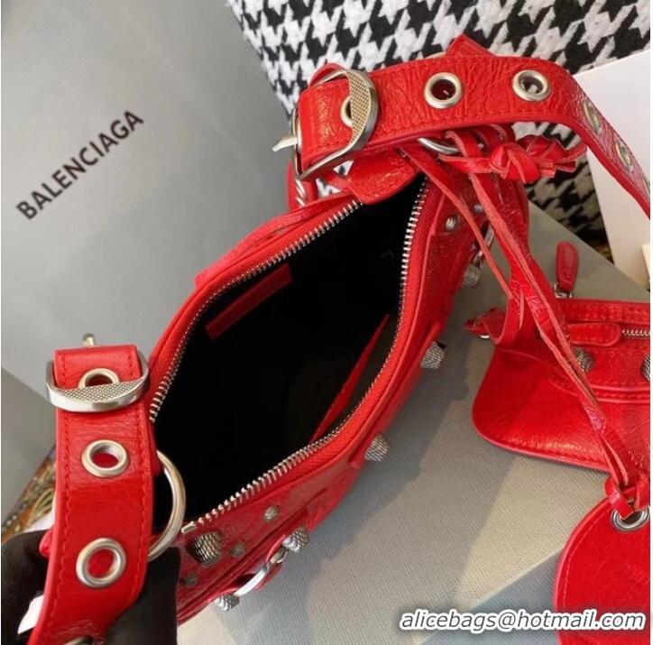 Fashion Discount Balenciaga WOMENS LE CAGOLE MEDIUM SHOULDER BAG IN RED 27541
