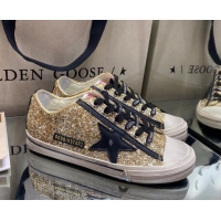 Top Quality Golden Goose V-Star Sneakers In Gold Glitter 1029054