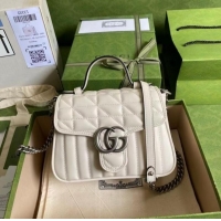 Well Crafted Gucci GG Marmont mini top handle bag 583571 white