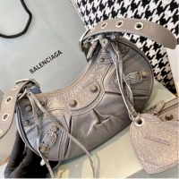 New Cheap Balenciaga WOMENS LE CAGOLE MEDIUM SHOULDER BAG IN GRAY 27541