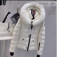 Discount Moncler Down Jacket with Fox Fur Collar MDJ111009 White 2021