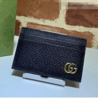 Cheapest Gucci GG Marmont Card Case Wallet 657588 Black/Gold 2021