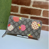 Pretty Style Gucci Les Pommes Zip Around Wallet 663924 Beige/Pink 2021