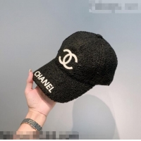 Discount Chanel Logo Shearling Baseball Hat C92833 Black 2021
