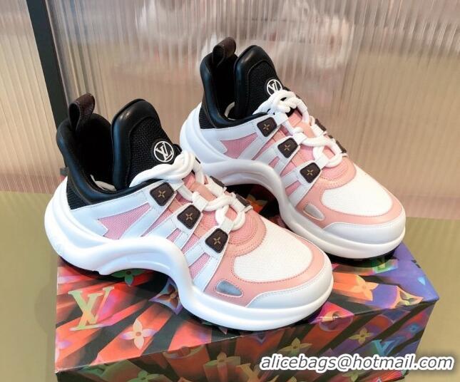 Cheap Price Louis Vuitton LV Archlight Leather Sneakers 112461 Pink/White/Black 