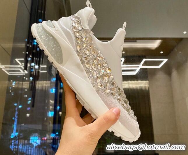 Best Price Jimmy Choo Lycra Crystal Sneakers 11660 White