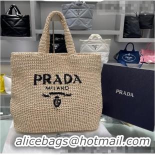 New Discount Grade Prada Raffia Tote bag 1BG130 Beige 2021