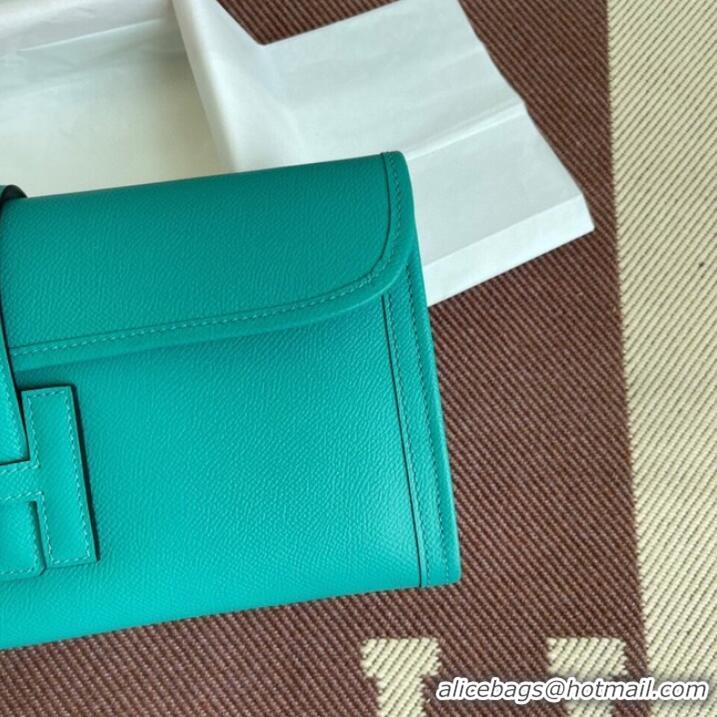 Luxury New Hermes Original Espom Leather Clutch 37088 blue