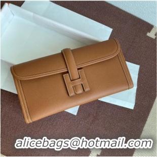 Unique Discount Hermes Original Espom Leather Clutch 37088 brown