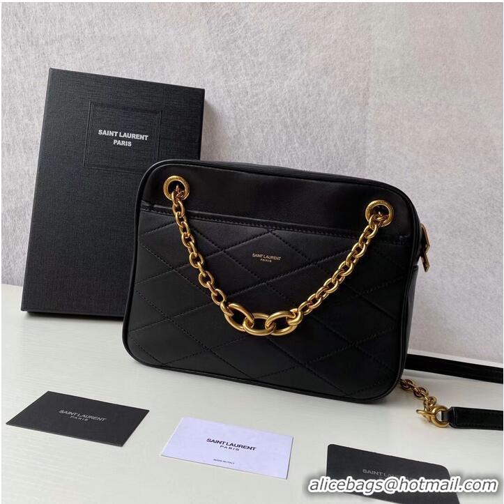 Famous Brand YSL LE MAILLON SMALL CHAIN BAG IN QUILTED LAMBSKIN 6693081 black