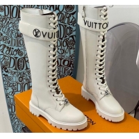 Shop Duplicate Louis Vuitton Territory Flat High Range Leather Boots 111769 White
