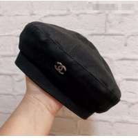 Chanel Canvas Beret Hat C92919 Black 2021
