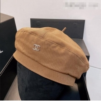 Unique Grade Chanel Canvas Beret Hat C92919 Khaki 2021