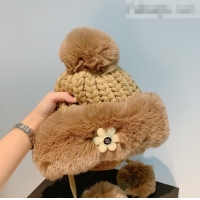 Cheapest Chanel Bloom Knit Hat 110496 Brown 2021
