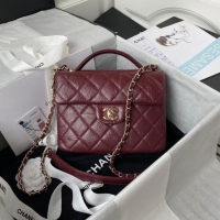 New Product CHANEL Calfskin Flap Shoulder Bag AS2892 red