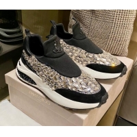 Luxury Jimmy Choo Lycra Crystal Sneakers Black 11658