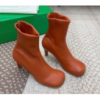 New Style Bottega Veneta Bloc Lambskin Ankle Short Boots Orange 111322