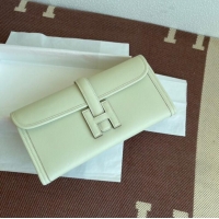 vWell Crafted Hermes Original jige swift Leather Clutch 37088 cream