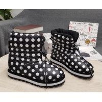 New Style Dolce & Gabbana DG Dotted Down Snow Ankle Boots 121515 Black/White