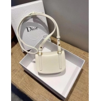 Classic MINI DIOR BOBBY BAG Warm Taupe Box Calfskin S5109U WHITE