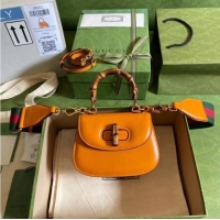 Super Quality Gucci Mini top handle bag with Bamboo 686864 yellow