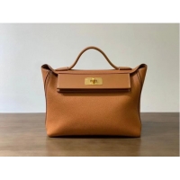 Top Grade Hermes Kelly Original togo Leather Tote Bag H2424 gold brown