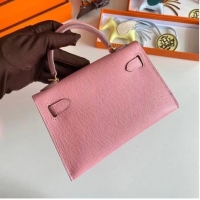 Good Taste Hermes Kelly 19cm Shoulder Bags Epsom Leather KL19 Gold hardware pink