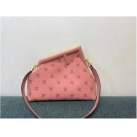 Top Quality FENDI FIRST MEDIUM flannel bag with embroidery 8BP127A PINK