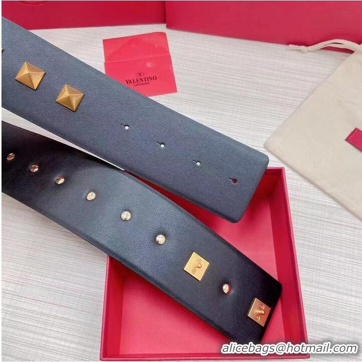 Market Sells Valentino Original Calf Leather Belt 7.0CM V96788 Black