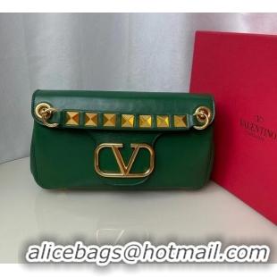 Low Cost VALENTINO GARAVANI Stud Sign nappa Shoulder Bag NL098 green