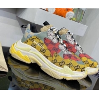 Good Product Gucci The Hacker Project Triple S GG Canvas Sneakers Red/Yellow 121371