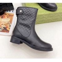 Best Product Gucci Leather Ankle Boots 4cm 121432 Black
