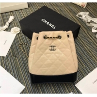 Grade Discount Chanel gabrielle small backpack A94485 Beige&black