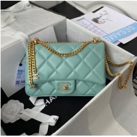Promotional Chanel SMALL Lambskin FLAP BAG AS1793 SKY BLUE