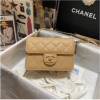 Well Crafted Chanel Flap Shoulder Bag Grained Calfskin AS3002 apricot