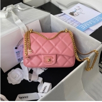 Buy Fashionable Chanel SMALL Lambskin FLAP BAG AS1792 pink