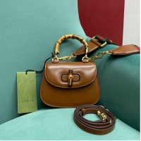 Buy Fashionable Gucci Mini top handle bag with Bamboo 686864 brown