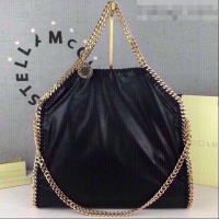 Top Quality Stella McCartney Falabella Fold Over Tote Bag SM1611 Black/Gold 2020