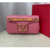 Well Crafted VALENTINO GARAVANI Stud Sign nappa Shoulder Bag NL098 pink