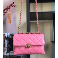 Original Cheap Chanel Flap Lambskin Shoulder Bag AS3011 pink