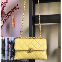 Inexpensive Chanel Flap Lambskin Shoulder Bag AS3011 yellow
