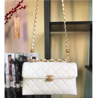 Good Product Chanel Flap Lambskin Shoulder Bag AS1267 White