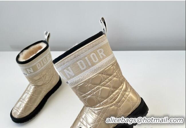 Best Price Dior Oblique Snow Ankle Boots Champagne Gold 121813