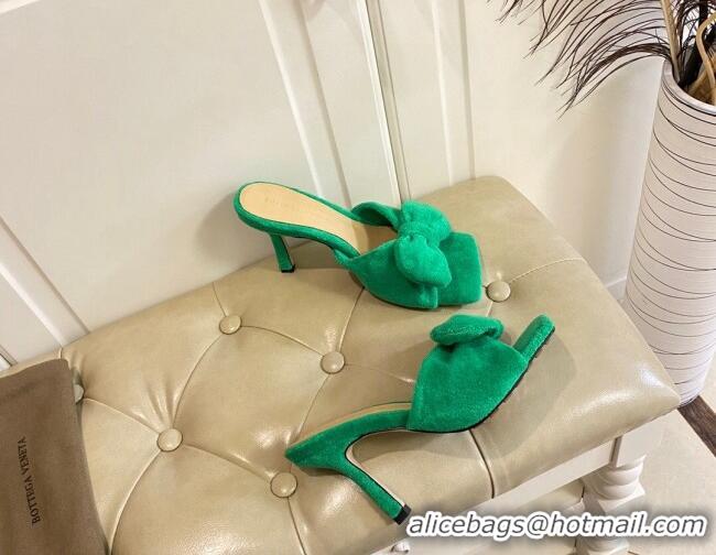 Grade Quality Bottega Veneta Towel Bow High Heel Slide Sandals 10cm 011308 Green