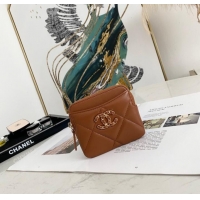 Particularly Recommended Chanel 19 Zip Card bag 82086 brown
