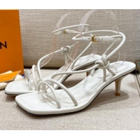 New Fashion Louis Vuitton Nova Lambskin Strap Sandals 5.5cm 121690 White