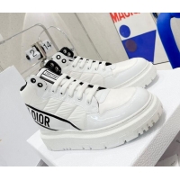 Super Quality Dior D-Player Boot Sneakers in Quilted Nylon White/Black 121534