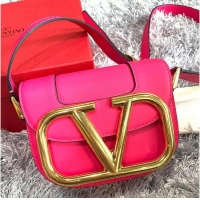 Shop Grade VALENTINO Supervee Original Leather Shoulder Bag NL076 Pink