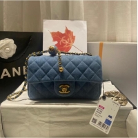 New Fashion Chanel Flap denim Shoulder Bag AS1116 blue